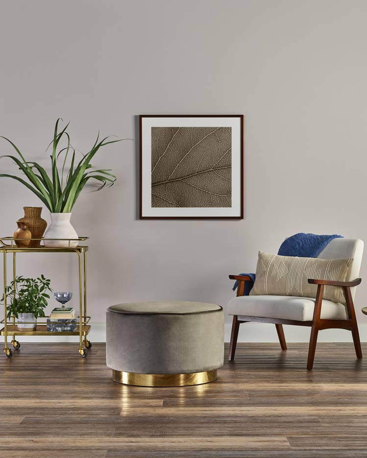 wood look tile flooring in a living room
